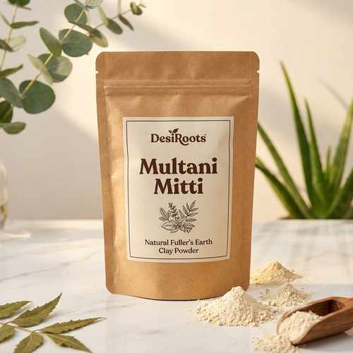 DesiRoots Multani Mitti Fuller's Earth Clay in a kraft pouch, 200 g